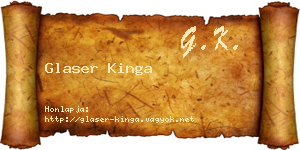 Glaser Kinga névjegykártya